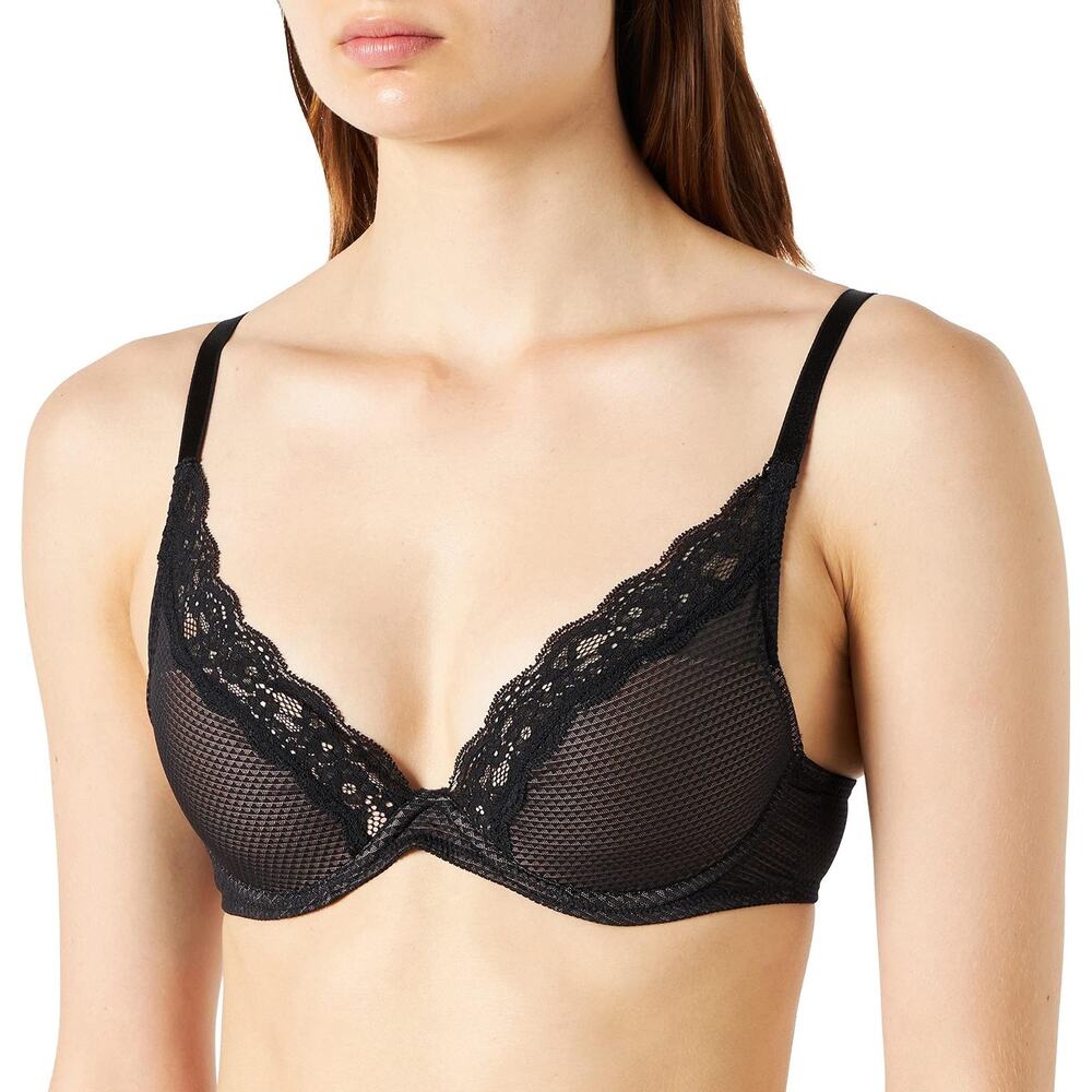 Passionata by Chantelle Brooklyn Lace Plunge T-Shirt Bra Black Size 36D